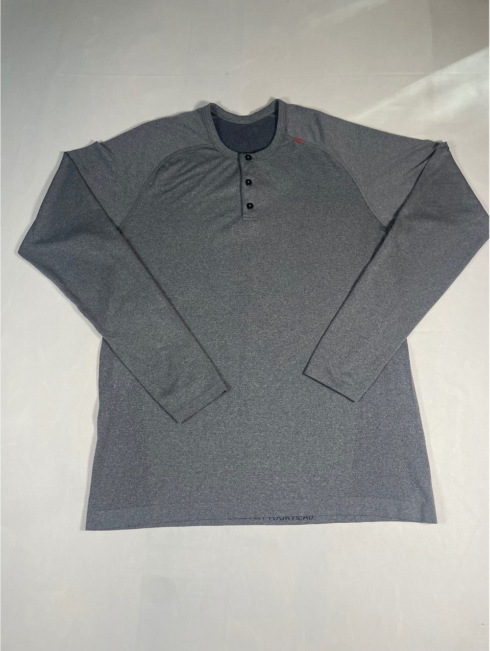 Lululemon Metal Vent Tech Henley Long Sleeve Shirt Heathered Gray Size Large L